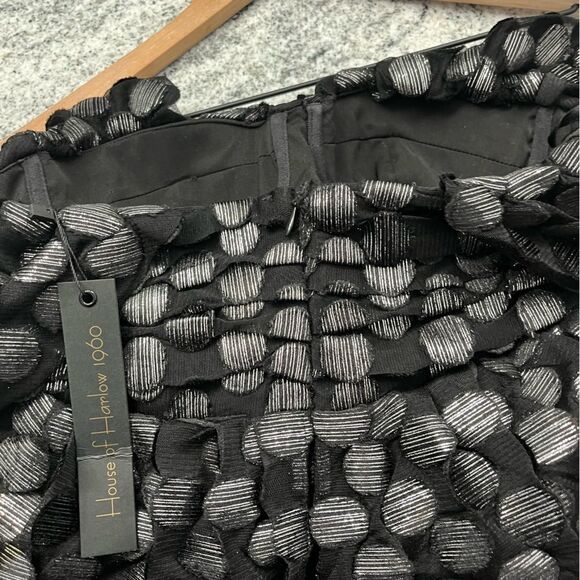 NWT House of Harlow 1960 Burna Blouse in Black Metallic Dot sz S - Picture 9 of 11